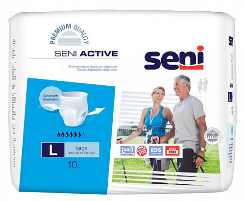 Поглинаючі труси Seni Active 3 Large в талії 100-135 см (10 од.)