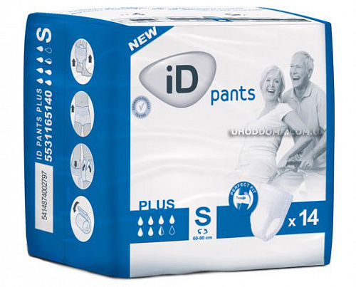 Впитывающие трусы ID Pants Plus Small в талии 60-90 см (14 шт.)
