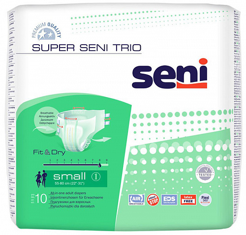Подгузники Super Seni Trio Air 1 Small в талии 55-80 см (10 шт.)