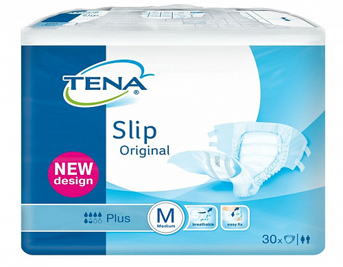 Підгузники TENA Slip Original Plus Medium в талії 73-122 см (30 од.)
