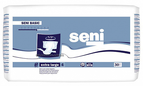 Подгузники Seni Basic 4 Extra Large в талии 130-170 см (30 шт.)