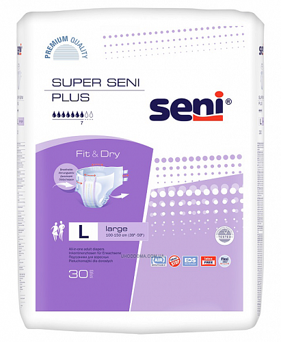 Подгузники Super Seni Plus Air 3 Large в талии 100-150 см (30 шт.)