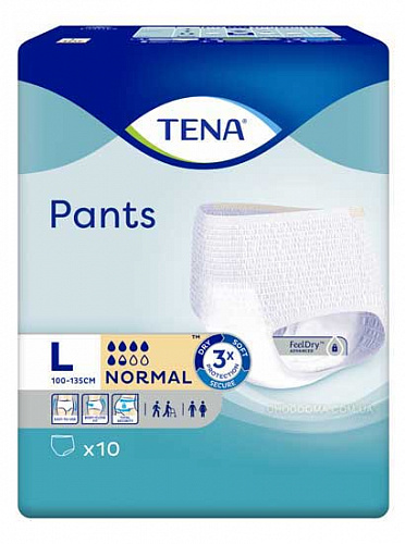 Поглинаючі труси TENA Pants Normal Large в талії 100-135 см (10 од.)