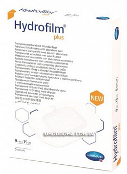 Прозора плівкова повязка Hydrofilm Plus 9x15 см