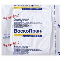 Антимікробна повязка ВоскоПран з маззю на основі Діоксидина 5х7,5 см (1 шт.)