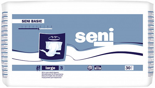 Підгузники Seni Basic 3 Large в талії 100-150 см (30 од.)
