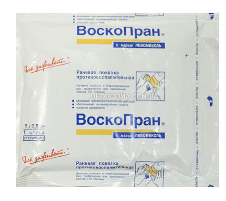 Противовоспалительная повязка ВоскоПран с мазью Левомеколь 5х7,5 см (1 шт.)