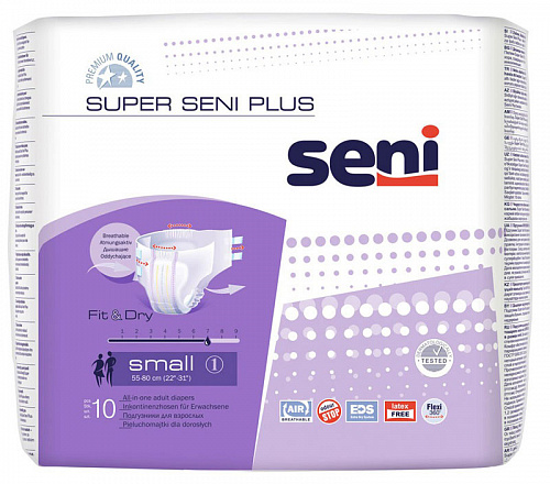Подгузники Super Seni Plus Air 1 Small в талии 55-80 см (10 шт.)