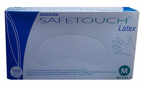 Перчатки латексные Medicom без пудры нестерильные M (50 пар)