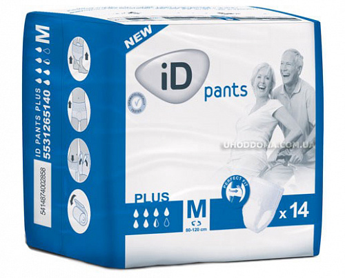 Впитывающие трусы ID Pants Plus Medium в талии 80-120 см (14 шт.)
